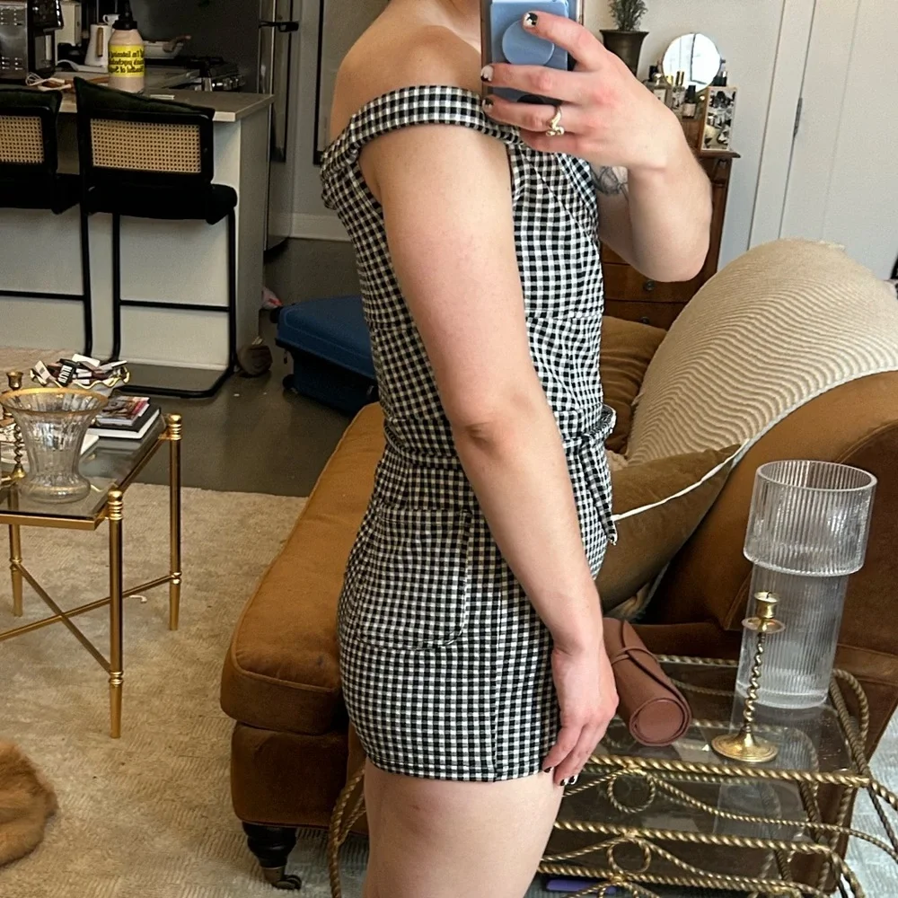 Maeve by Anthropologie black checkered romper - Picture 5 of 5